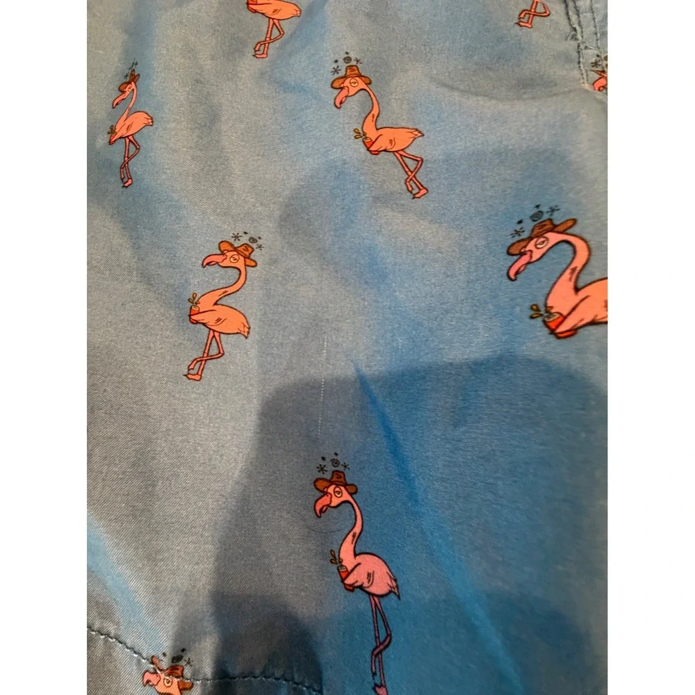 Cotton On Swim‎ Flamingo Print Swim Trunks Mens Size L Blue